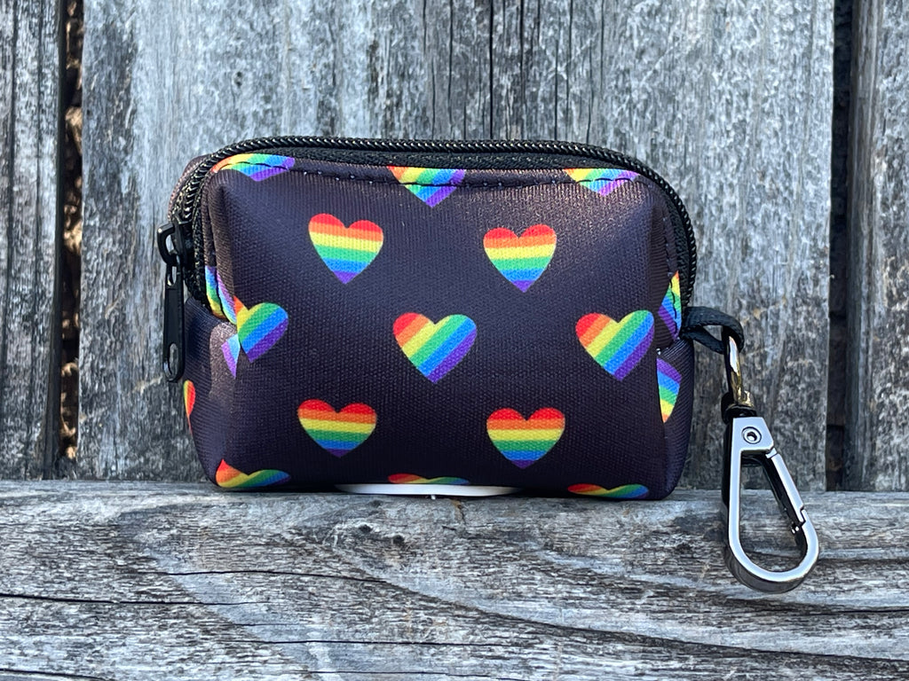 rainbow hearts LGBTQ poop bag dispenser