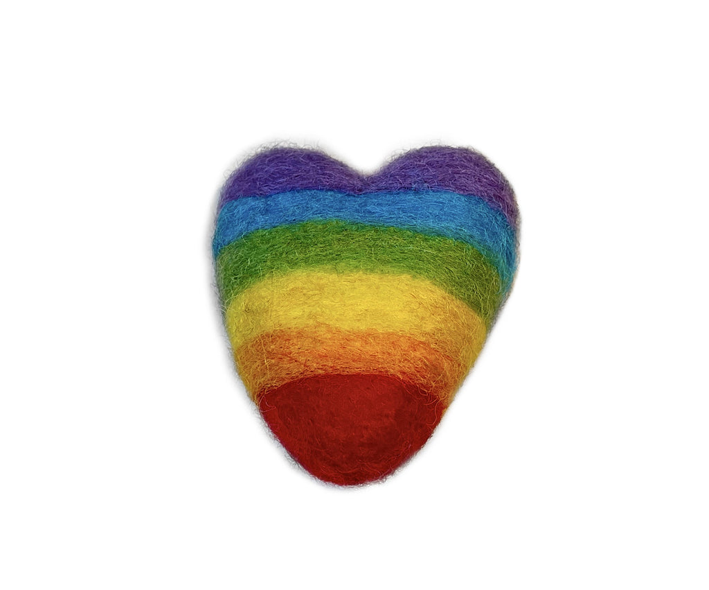 large colorful pride rainbow heart for dog or cat collar