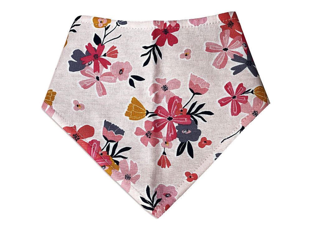 Light Pink Flowers Floral Snap-on Bandana for a dog