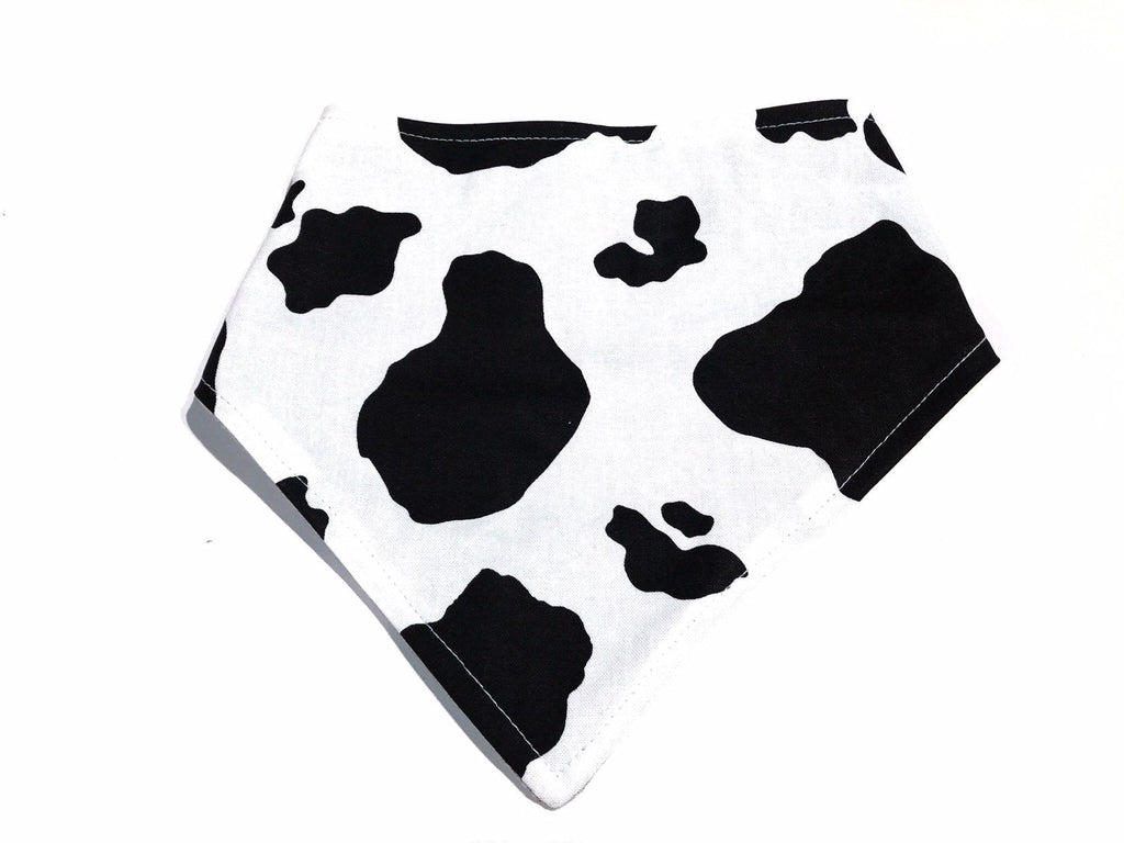 Cow snap-on bandana for a dog