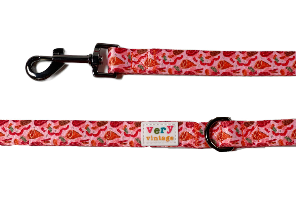 red meat patterned recycled bottle 5ft dog leash or lead