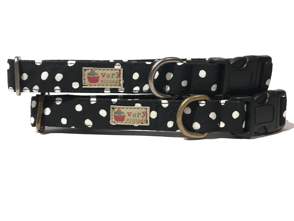 black and white polka dot dog and cat collars