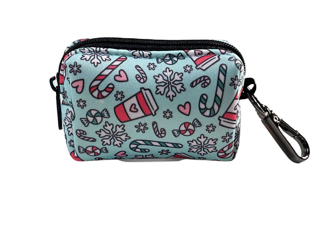 Cute Peppermint Mocha Patterned Dog Poop Bag Holder - Compact and Practical for Dog Owners