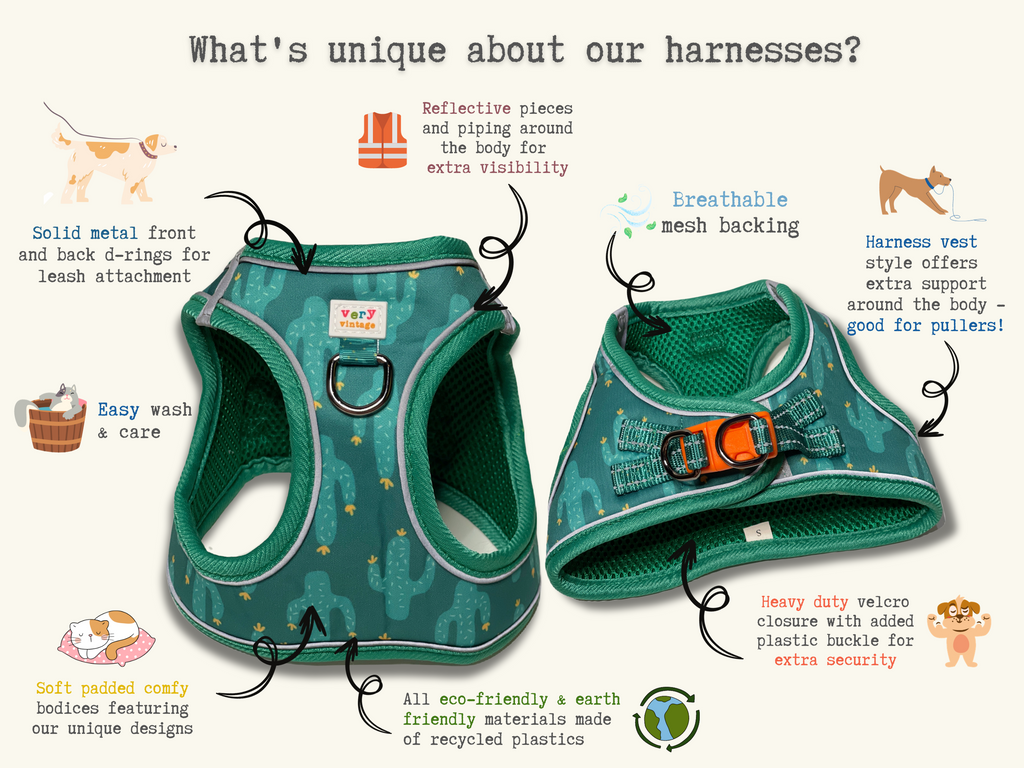 infographic about what makes our step in harness vests unique