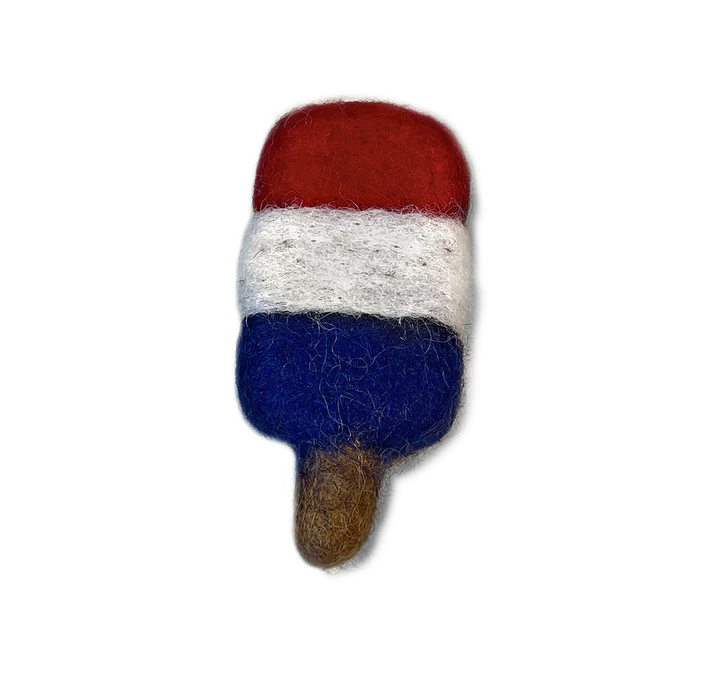 large red white blue patriotic popsicle for dog or cat collar