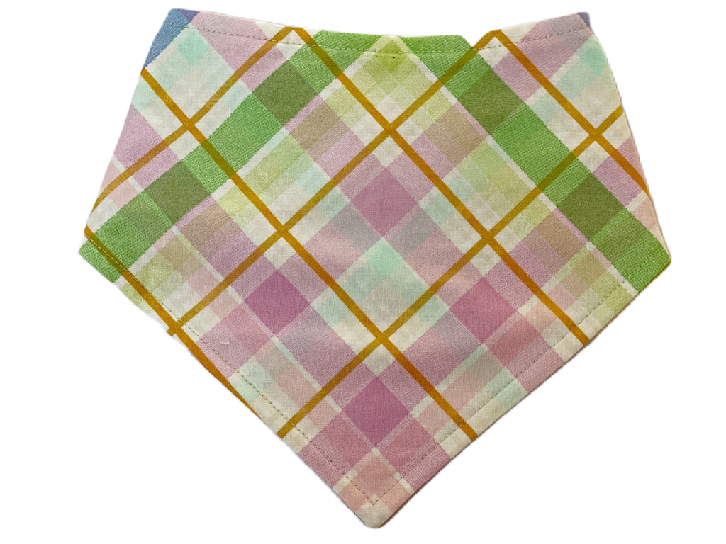 light pink, blue, green cotton easter bandana for dogs or cats