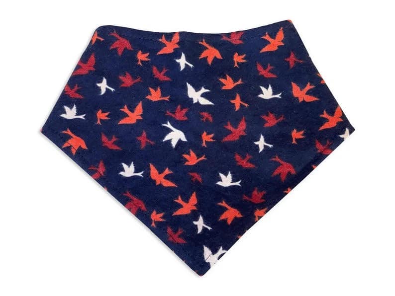 navy blue salmon pink crows Snap-on Bandana for a dog