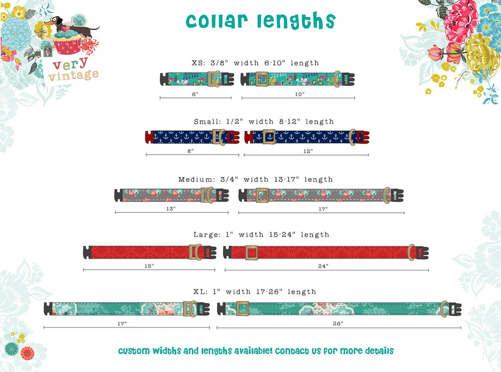 Organic Cotton pet collar length and width images