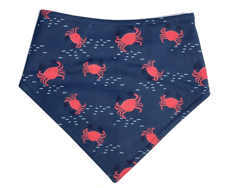 Navy blue with red crabs nautical bandana