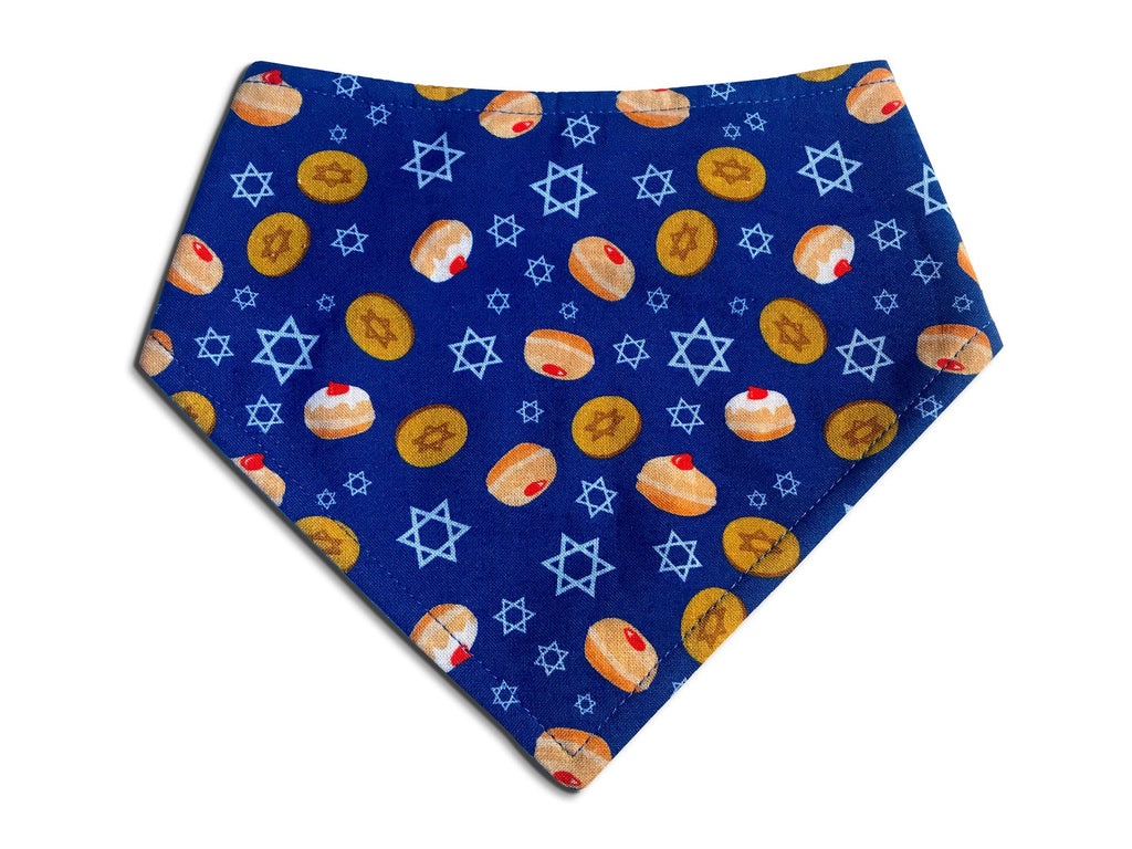 Hanukkah Jewish Star Snap-on Bandana for a dog