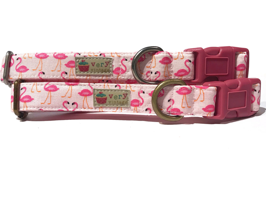 pink flamingo collar for dog or cat