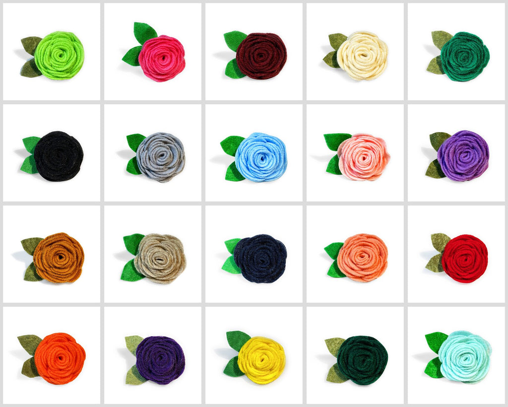 multicolor rose felt flower add on for collars