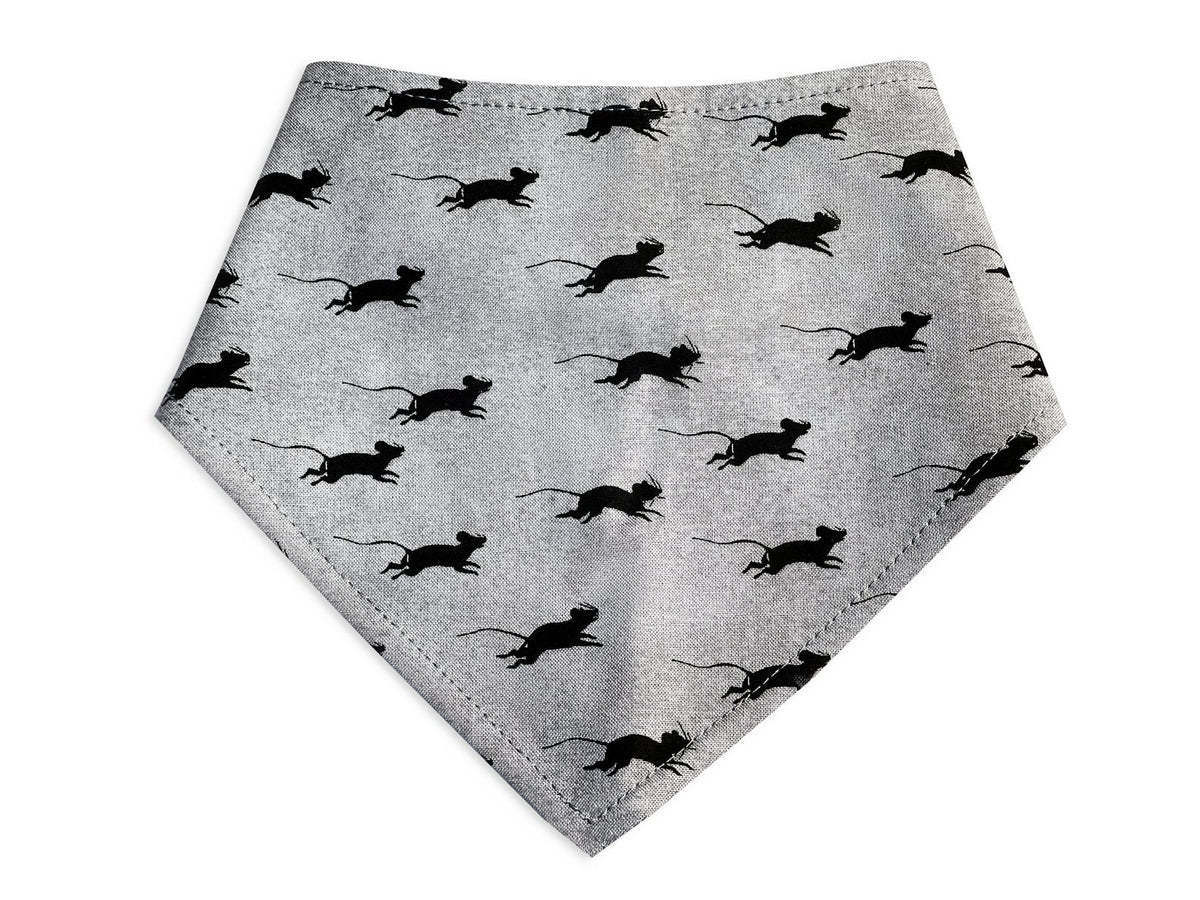 Spooky Rats Bandana for Pets | Grey with Black Rats Pattern | Halloween ...