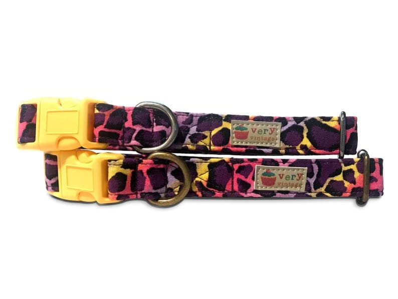lisa frank colorful giraffe print collar for a dog or cat